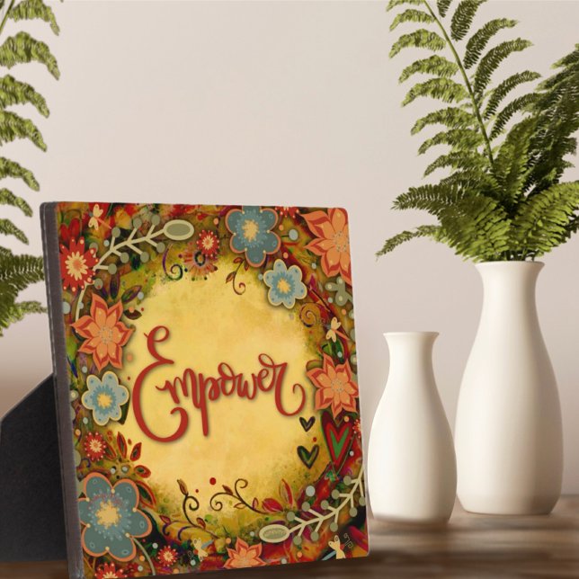 Motivational Floral Yellow Empower Inspirivity Plaque (Creator Uploaded)
