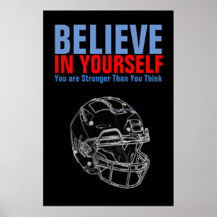 Motivational Football Believe in Yourself Quote Poster