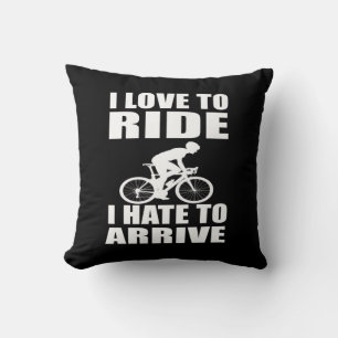 Motivational funny cycling quotes cushion
