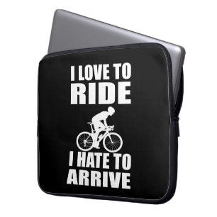 Motivational funny cycling quotes laptop sleeve