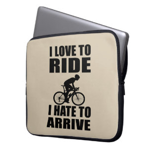 Motivational funny cycling quotes laptop sleeve
