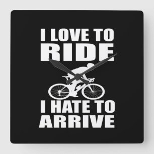 Motivational funny cycling quotes square wall clock