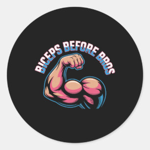 Motivational Funny Gym Humour Biceps Gains Biceps  Classic Round Sticker