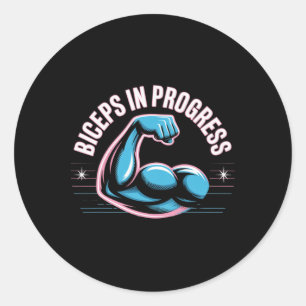 Motivational Funny Gym Humour Biceps Gains Biceps  Classic Round Sticker