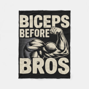 Motivational Funny Gym Humour Biceps Gains Biceps Fleece Blanket
