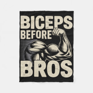 Motivational Funny Gym Humour Biceps Gains Biceps  Fleece Blanket
