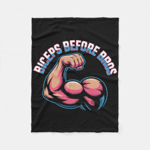 Motivational Funny Gym Humour Biceps Gains Biceps Fleece Blanket