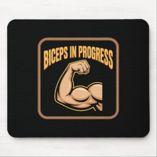 Motivational Funny Gym Humour Biceps Gains Biceps Mouse Pad