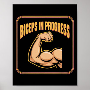 Motivational Funny Gym Humour Biceps Gains Biceps Poster