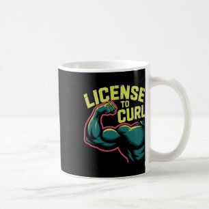 Motivational Funny Gym Humour Biceps Gains License Coffee Mug