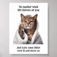 Motivational Funny Inspirational Cat Poster