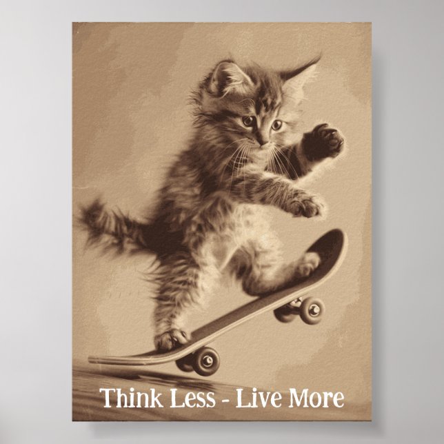 Motivational Funny Inspirational Cat Poster (Front)