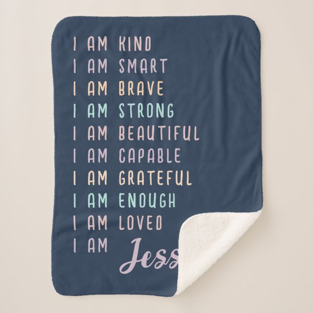 Motivational Gift for Teenage Girl Personalised Sherpa Blanket (Front)