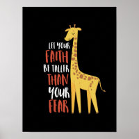 Motivational Giraffe Faith Taller Than Fear