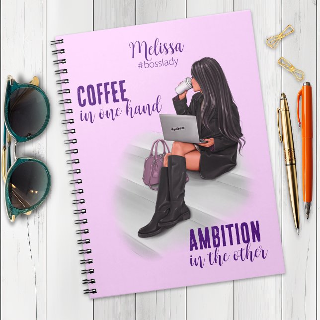 Motivational Girl Boss Pink Spiral Photo Notebook (Creator Uploaded)