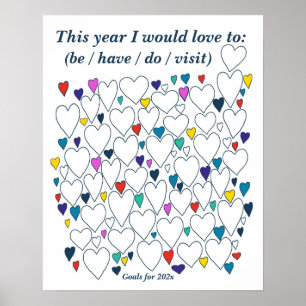 Motivational Goal Setting Bucket List Poster