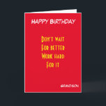 motivational grandson birthday card<br><div class="desc">motivational birthday cards with dedication to grandson</div>