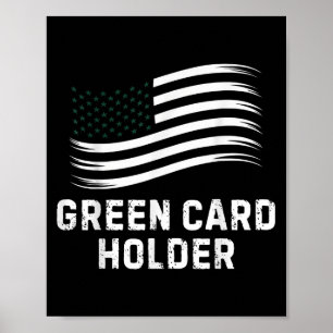 Motivational Green Card Holder Celebration Usa Wom Poster