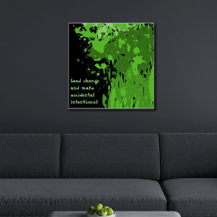 Motivational Green Paint Splatter Poster