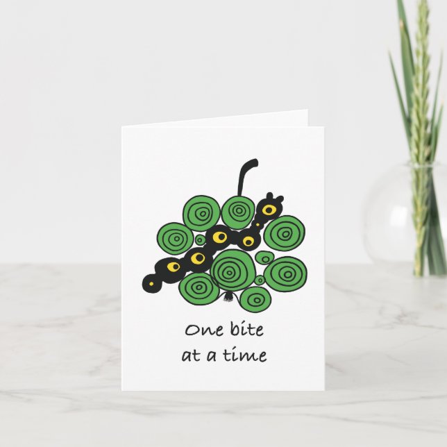 Motivational Greeting Card "One bite at a time" (Front)