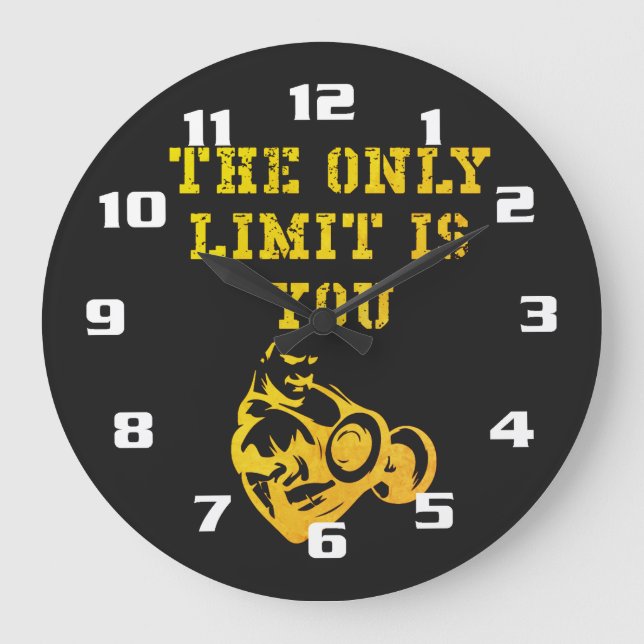  Motivational Gym and Fitness Home Gym T-Shirt Large Clock (Front)