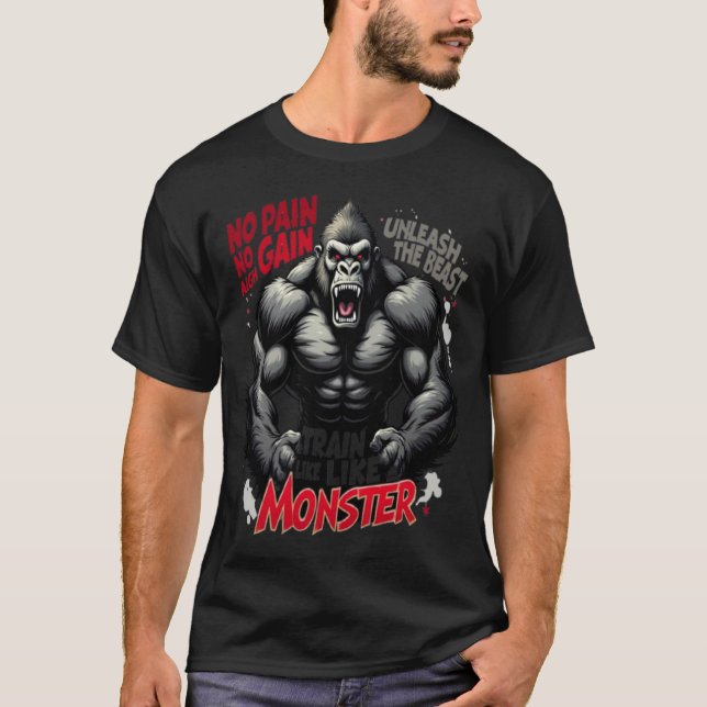Motivational Gym Beast Mode T-Shirt Design (Front)