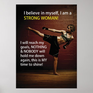 Motivational Gym Poster - I Am A Strong Woman