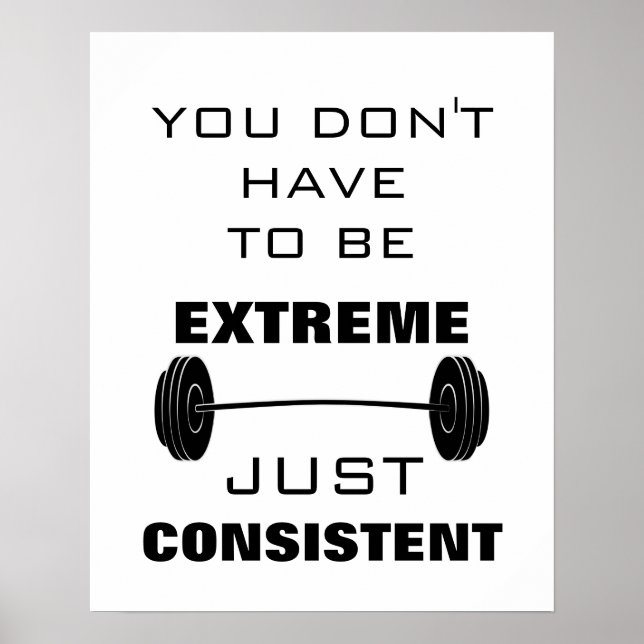 Motivational Gym Workout Fitness quote Poster (Front)