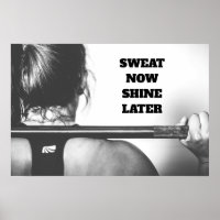 Motivational Gym Workout Sweat Now Shine Later