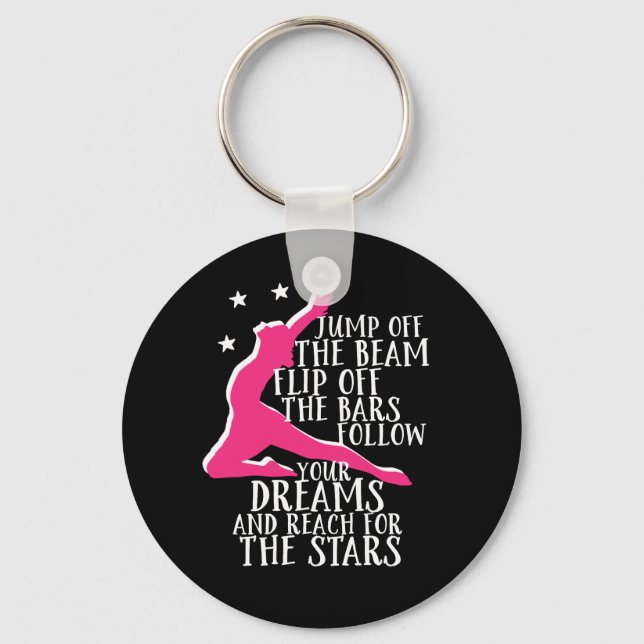 Motivational Gymnastics Quote Gymnast Athlete Key Ring (Front)