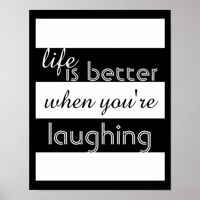 motivational happiness quote poster bold stripes (Front)