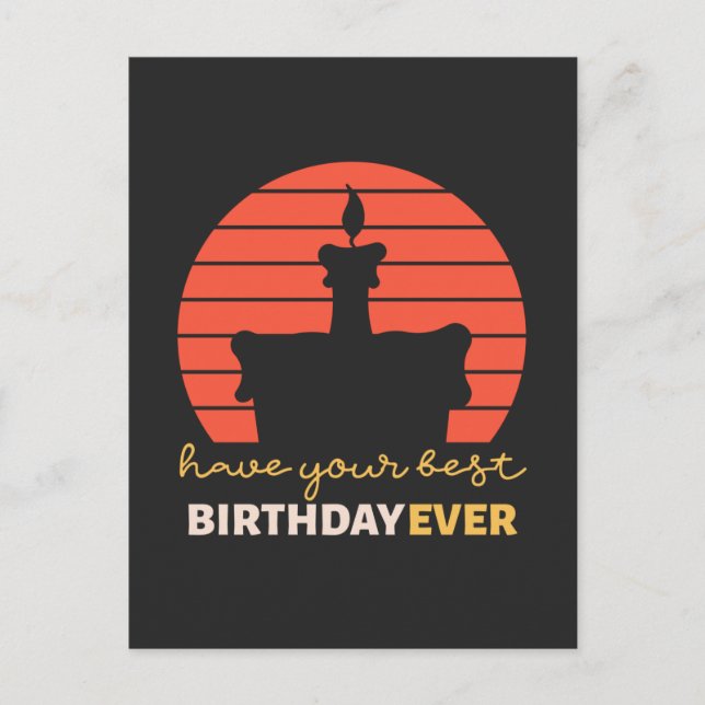 Motivational Happy birthday wishes with cake Postcard (Front)