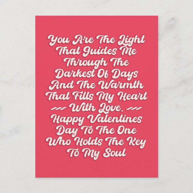 Motivational Happy Valentines Day quotes sayings Postcard (Front)