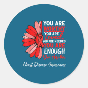 Motivational Heart Health Heart Disease Awareness Classic Round Sticker