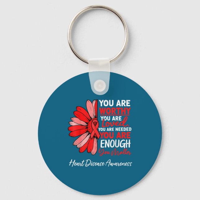 Motivational Heart Health Heart Disease Awareness  Key Ring (Front)