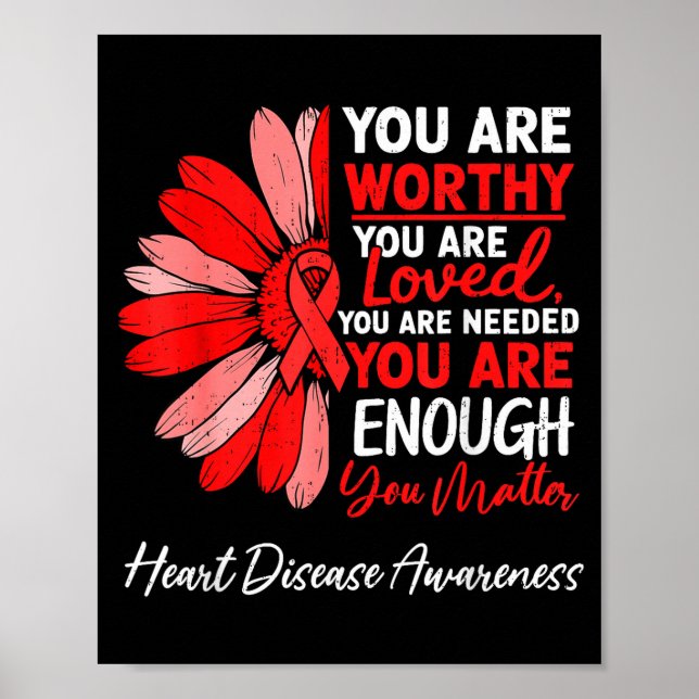 Motivational Heart Health Heart Disease Awareness  Poster (Front)