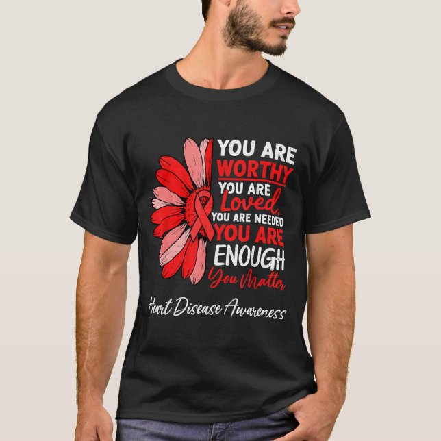 Motivational Heart Health Heart Disease Awareness  T-Shirt (Front)