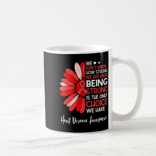 Motivational Heart Health Sunflower Heart Disease  Coffee Mug (Right)