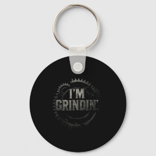 Motivational Hip Hop Graphic Design Im Grindin  Key Ring