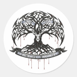 Motivational Hope & Strength Round Stocker  Classic Round Sticker