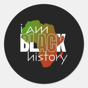 Motivational I Am Black History Melanin Juneteenth Classic Round Sticker