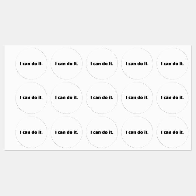 Motivational “I Can Do It” Sticker  (Sheet)