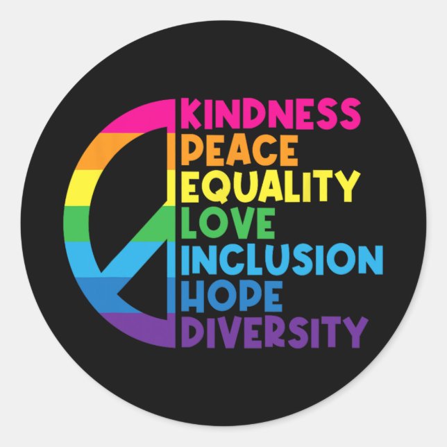 Motivational Inspirational Apparel Kindness Peace  Classic Round Sticker (Front)