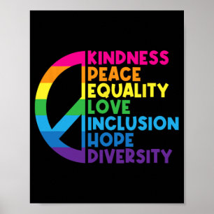 Motivational Inspirational Apparel Kindness Peace Poster