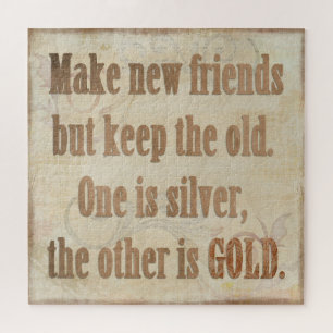 Motivational, inspirational message about friends, jigsaw puzzle