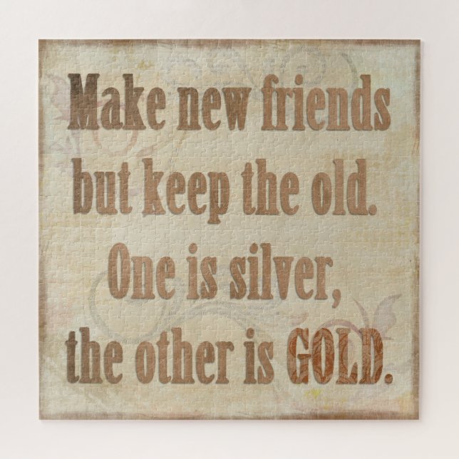 Motivational, inspirational message about friends, jigsaw puzzle (Horizontal)