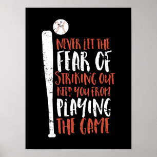 Motivational Inspirational Sports Quote Baseball Poster
