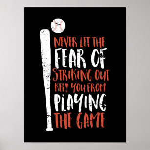 Motivational Inspirational Sports Quote Baseball Poster