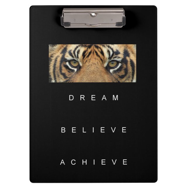 Motivational Inspirational Success Cool Tiger Eyes Clipboard (Front)