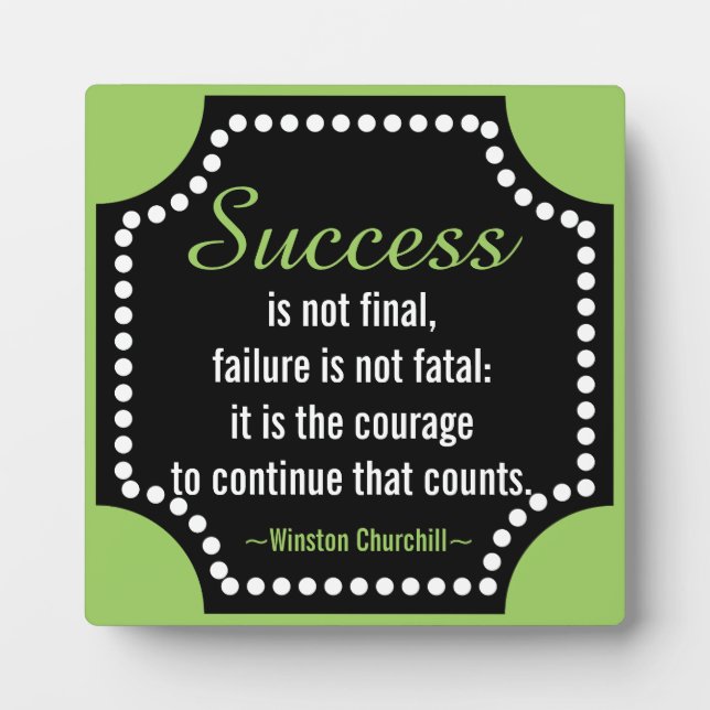 Motivational Inspirational Success Quote Plaque (Front)